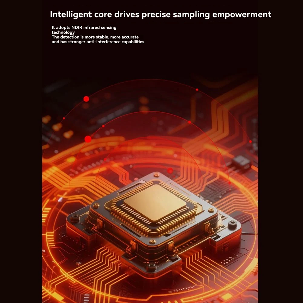 MT11N 5 في 1 مستشعر الأشعة تحت الحمراء كشف الفورمالديهايد كاشف ثاني أكسيد الكربون TVOC كاشف درجة الحرارة والرطوبة CO2 NDIR Black-AB #5