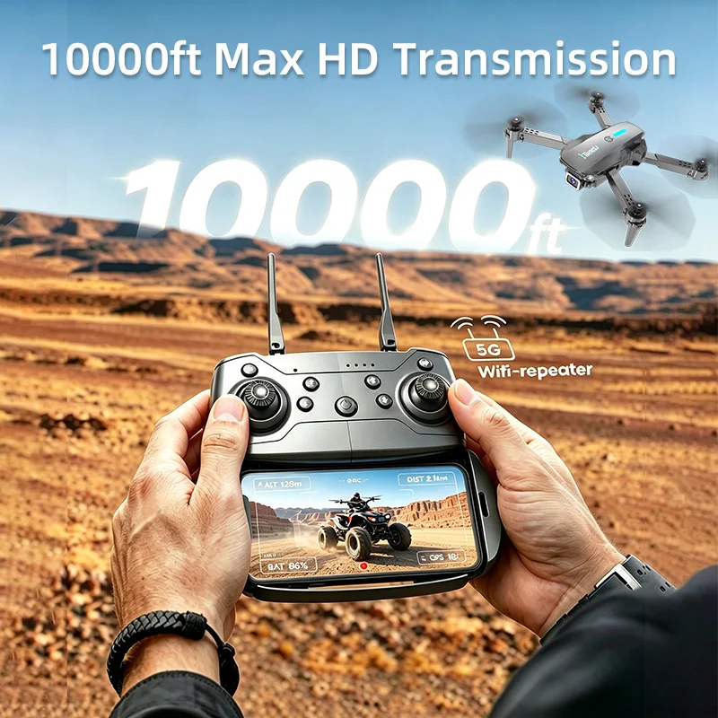 TONGLI Foldable Remote‑Control Quadcopter Beginner Drone Optical Flow Hover Stunt Roll One‑Key Takeoff & Landing Headless Mode 3‑Speed Adjustment No‑Camera Single‑Camera Dual‑Camera Versions Crash‑Resistant Design 2 Batteries Extra‑Long Flight Time Perfec