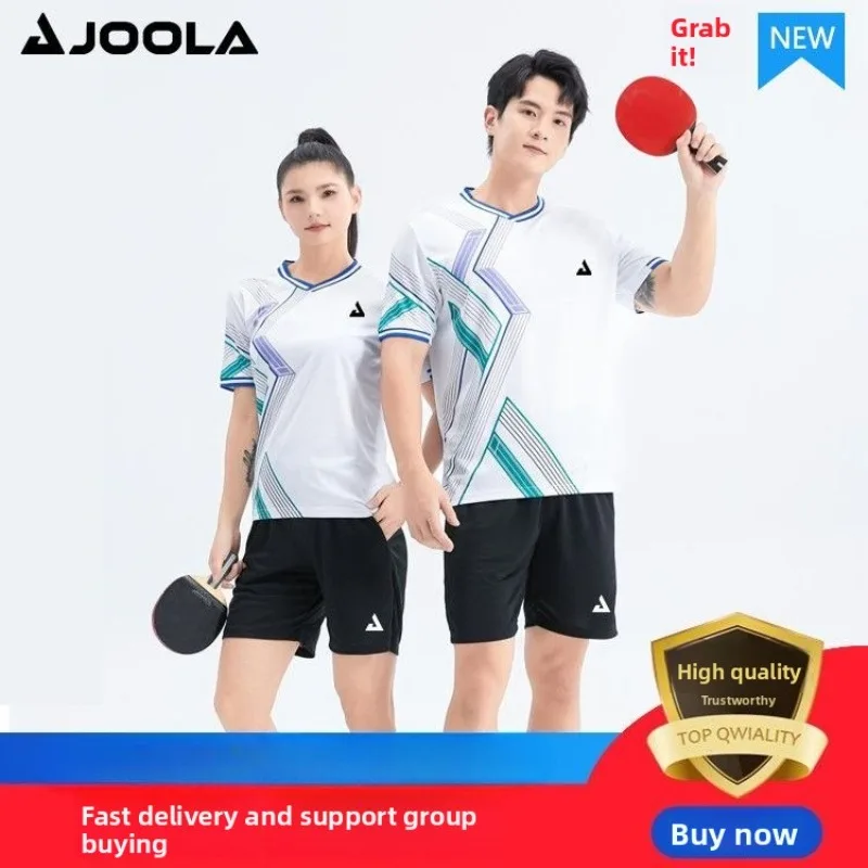 JOOLA's new men's and women's table tennis jerseys for club matches are moisture absorbing, quick drying, and breathable