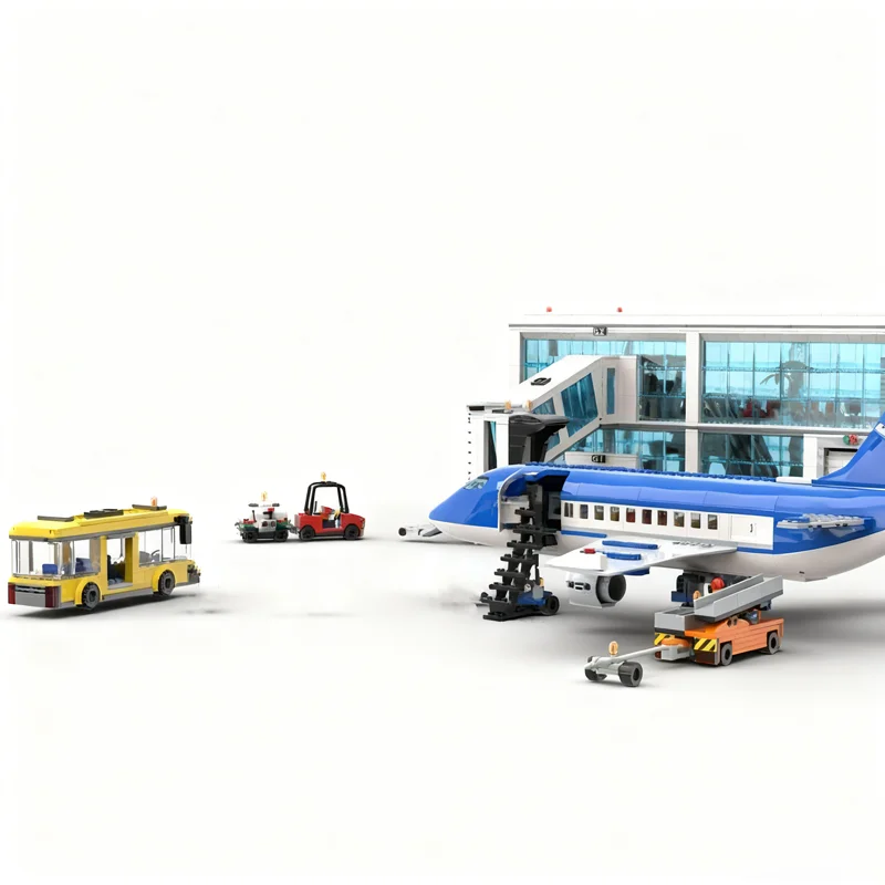 2984 pçs moc regional aeroporto modelo blocos de construção brinquedo presente natal montar arquitetura diy educação criativa idéia tijolo