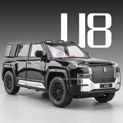 1:24 Scale BYD YangWang U8 Model SUV Car Toys Alloy Diecast Pull Back Doors Opened Shock Absorption Off-road Vehicle Ornaments