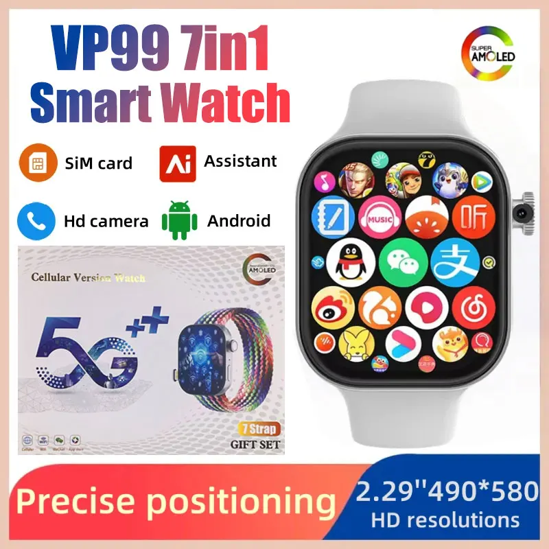 

VP99 4G LTE Smartwatch with 180° Rotating Camera | GPS Tracking | 2.29-inch AMOLED Display & WiFi Support