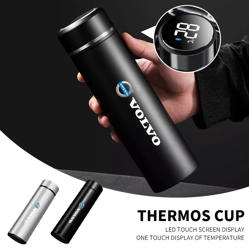 

Car Smart Insulated Cup Travel Coffee Cups Water Bottle For Volvo Rdesign XC60 XC90 XC40 V50 V60 V40 EX30 S60 C30 V70 S90 AWD