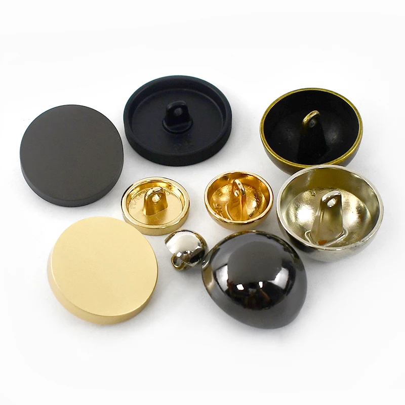 10Pcs Meetee 10-28mm Metal Shank Buttons Flat Head Decor Button Round Clasps for Coat Jacket Dress DIY Sewing Buckle Accessories