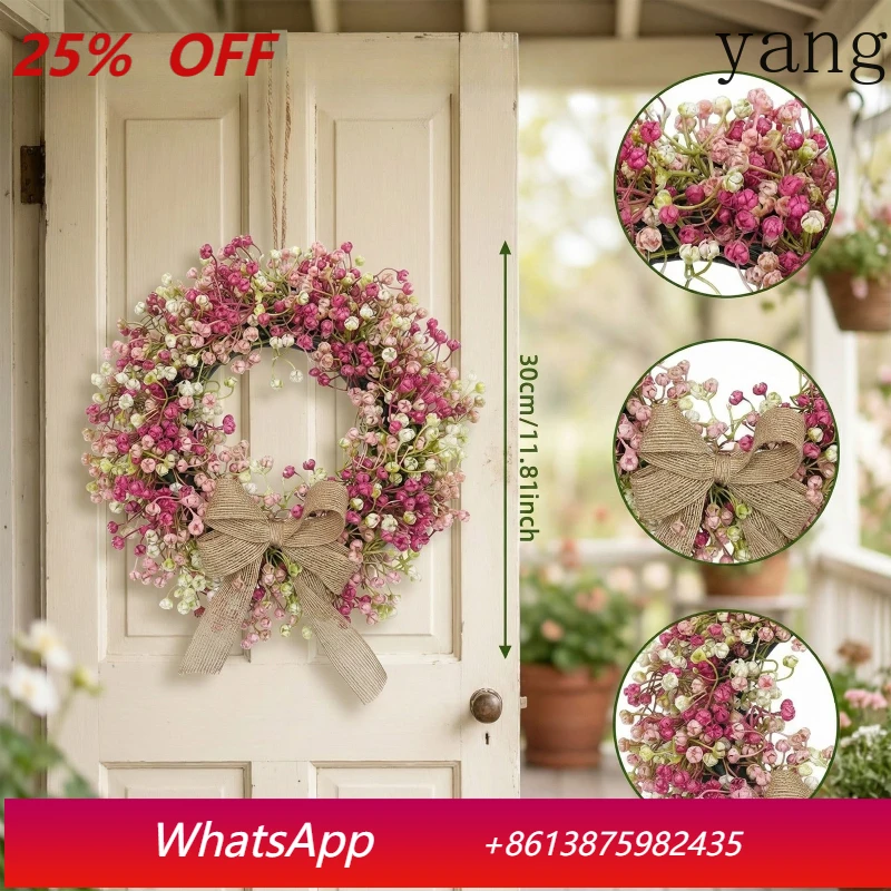 

LTT spring wreath colored eucalyptus wreath fake flower window decoration door hanging