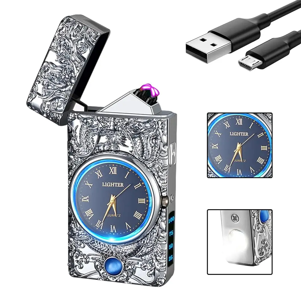 

Ailexpress Recommendation - Plasma Lighter Rechargeable Windproof Lighter USB Electric Lighter Flameless Dual Arc Lighter with S