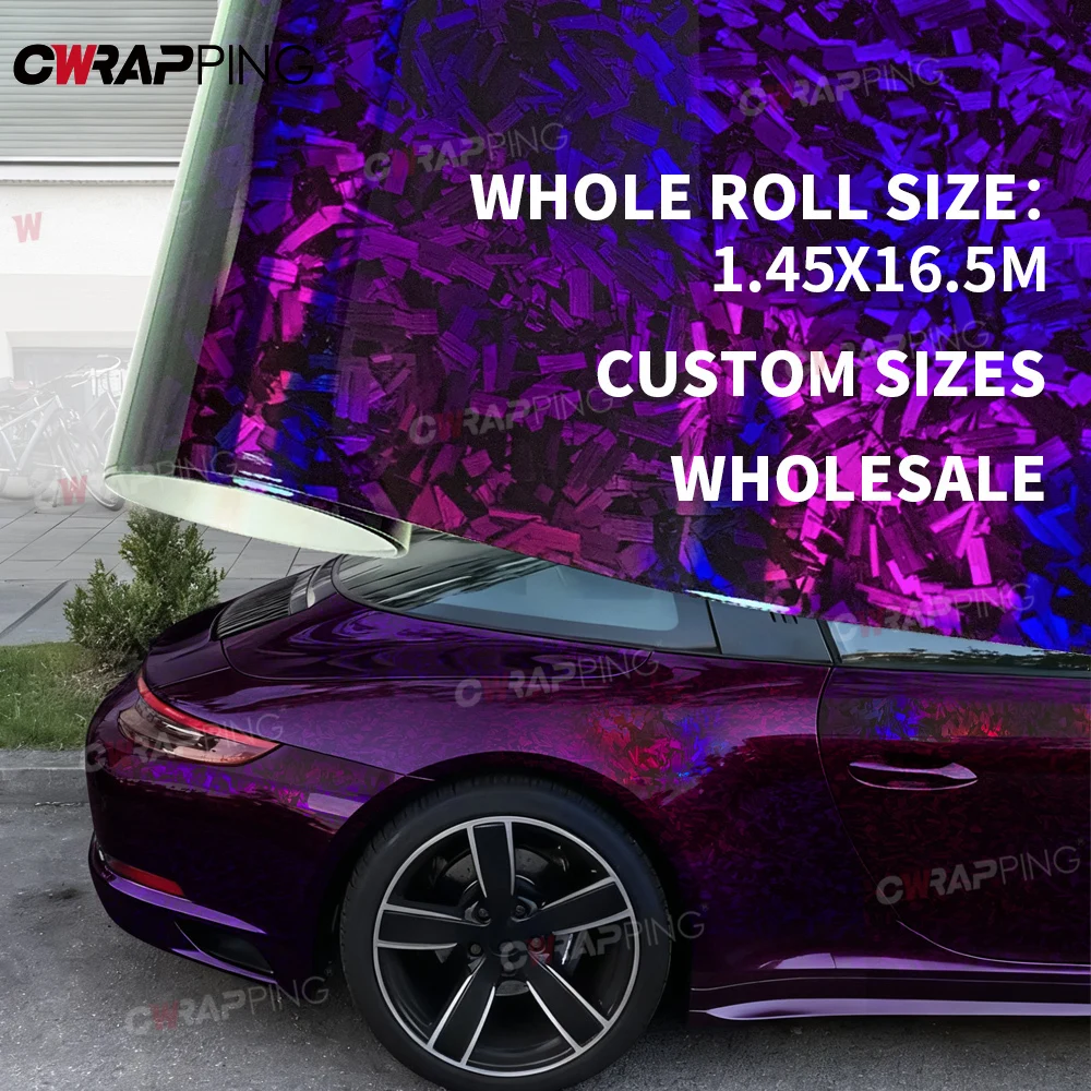 145cmx300cm Carbon Fiber Vinyl for Car Film Covering Laser Purple Rainbow Sticker Vinyl Wrap PET Adhesive Car Tuning Accessories