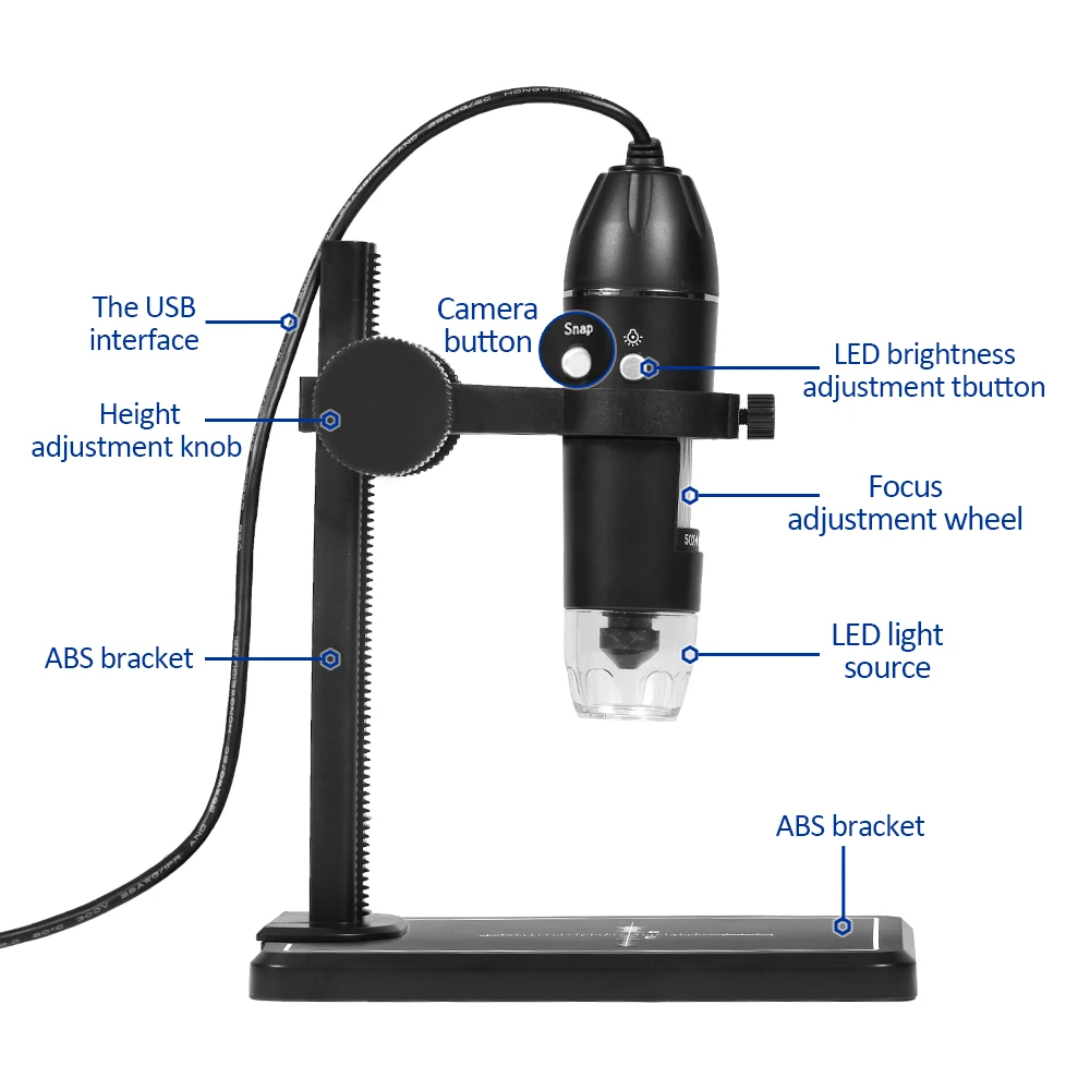 Microscopio digitale 1600/1000/500X per saldatura microscopio elettronico USB per riparazione di telefoni cellulari lente d\'ingrandimento a LED