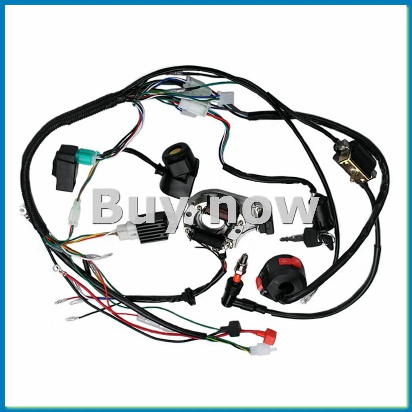 

For Motorcycle ATV Quad Pit Bike 50 70 90 110 125Cc Wiring Harness Full Complete Electrics Wiring Harness CDI STATOR-A51M