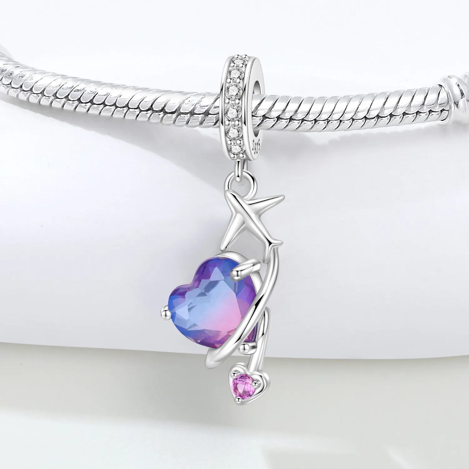 MISEFF S925 Sterling Silber Charm Reise- und Urlaubsmotiv Flugzeug-Perlenanhänger für Original-Armband DIY Schmuckherstellung