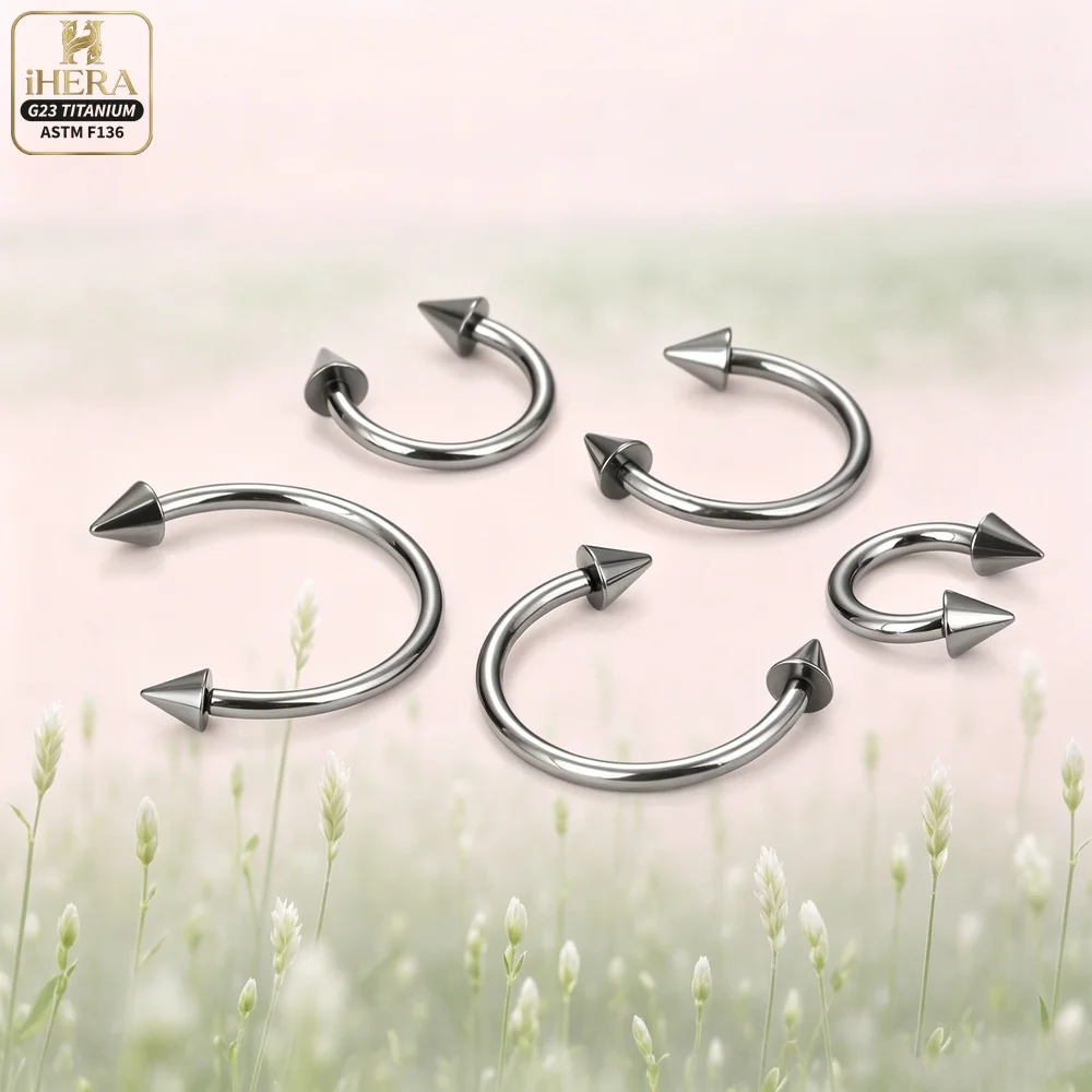 10 Stück Großhandel G23 Titan Labret Lippenpiercing Augenbrauen-Nasenring C-Stab für Damen Septum-Piercing Körperschmuck – Detail 30