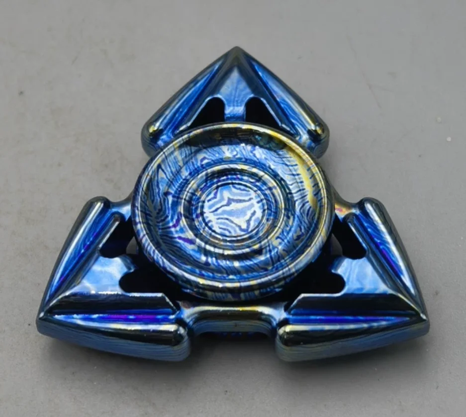 Used EDC trident timascus fidget decompression toy