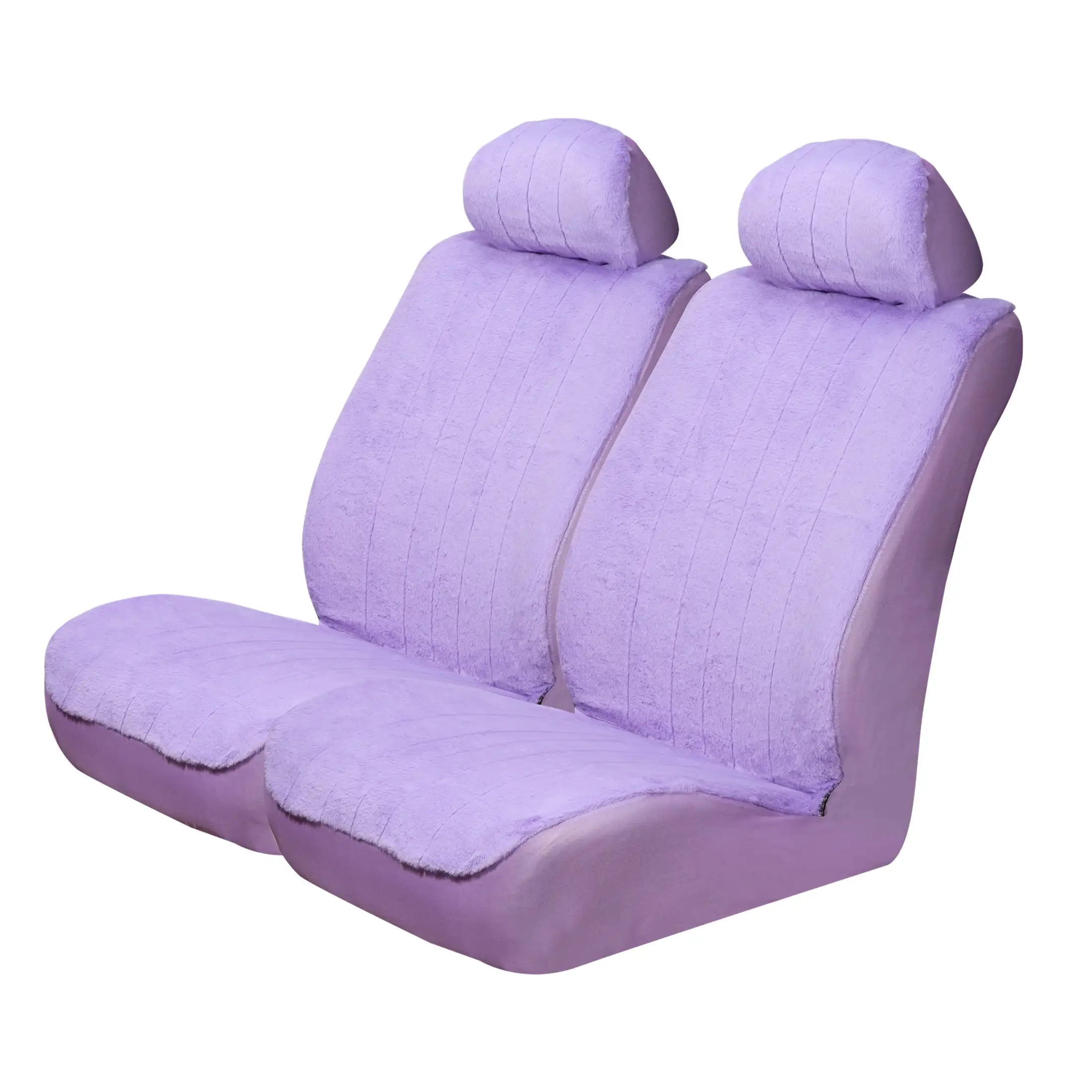 

2 Piece Purple Faux-Fur Seat Cover, Universal Fit,Easy Installation