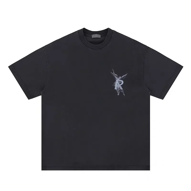 

Футболка с буквенным принтом REP Angel R для мужчин и женщин, футболка большого размера, футболки