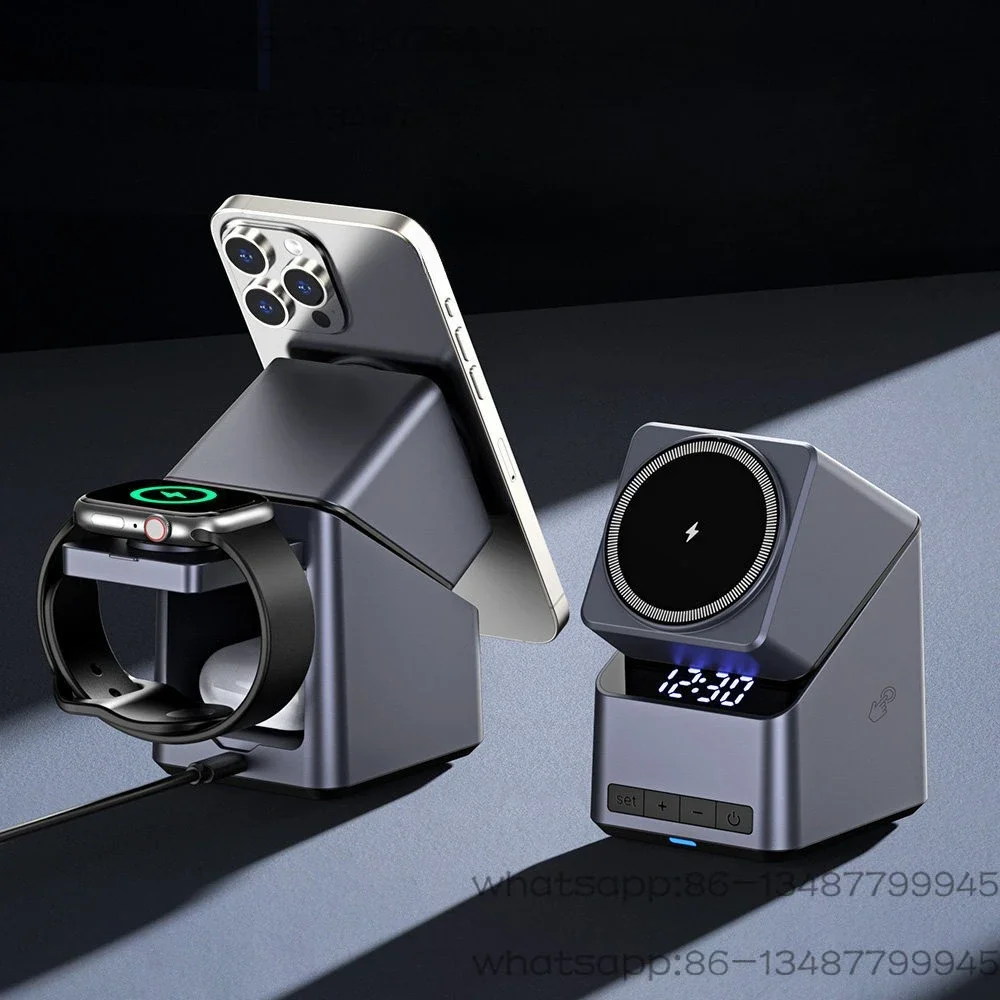 Magnetic wireless three-in-one charger is suitable for mobile phone 15w fast charging