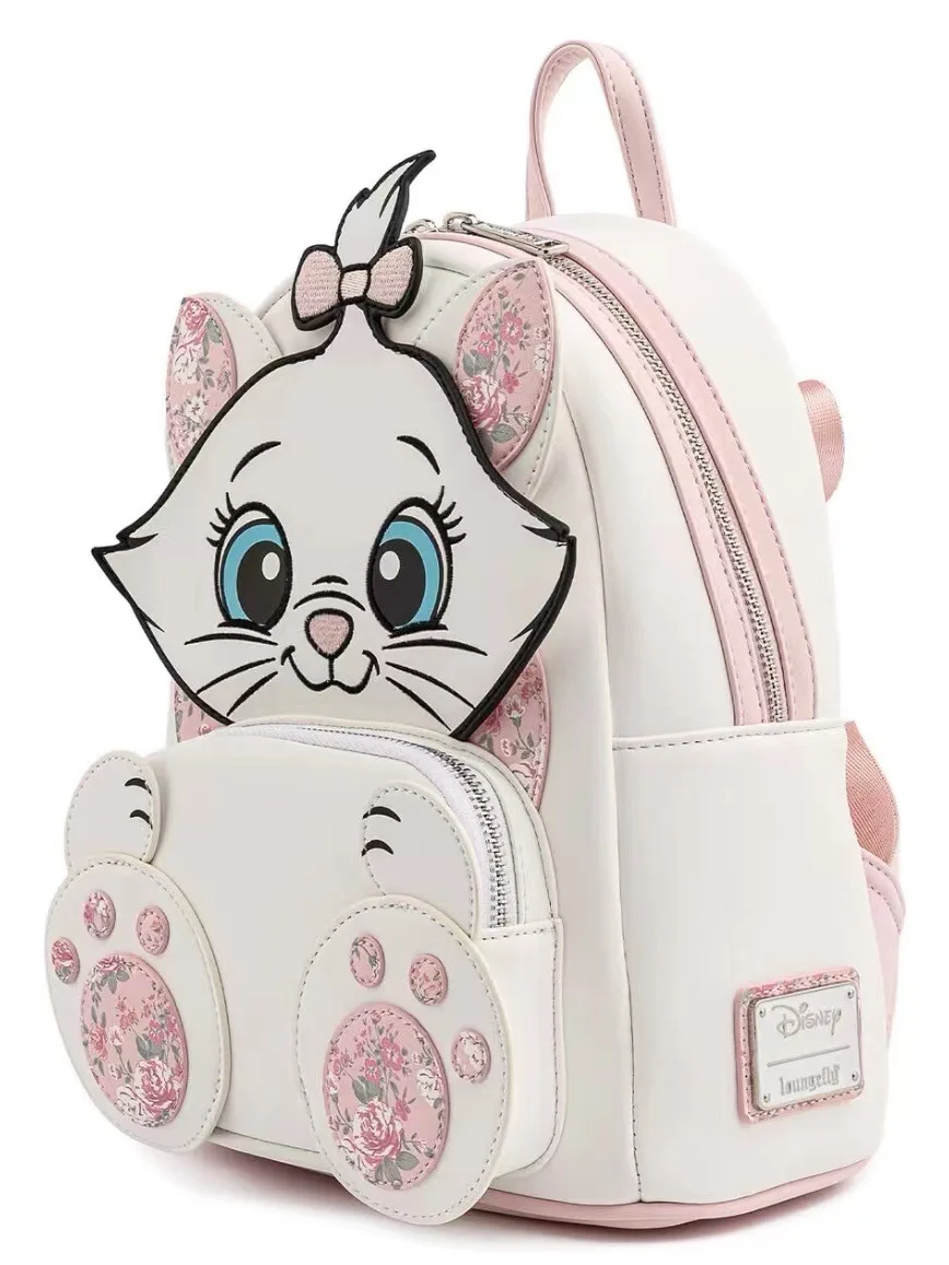 The Aristocats Marie Lady Floral Footsy Double Strap Shoulder Bag Mini Backpack Cute Backpack Bags for Women School Backpack