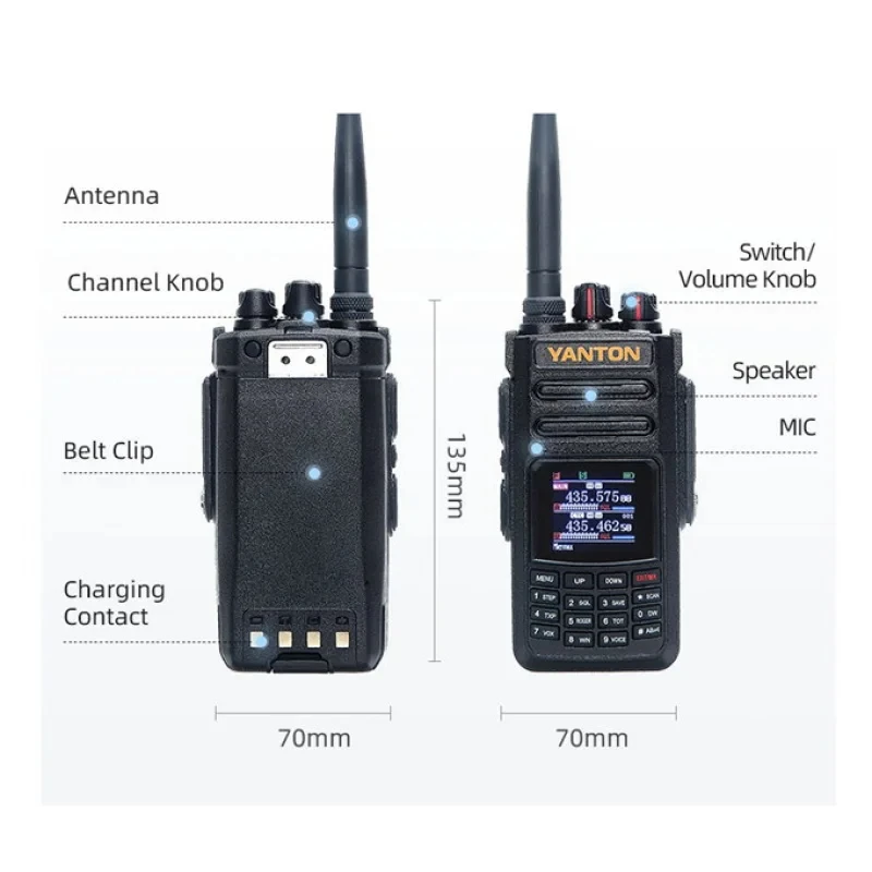 YANTON-T-680UV Air Dual Band Walkie Talkie, UHF Rádio de Comunicação VHF, Handy Dispositivos Sem Fio, Cb Rádio Bidirecional, 12W