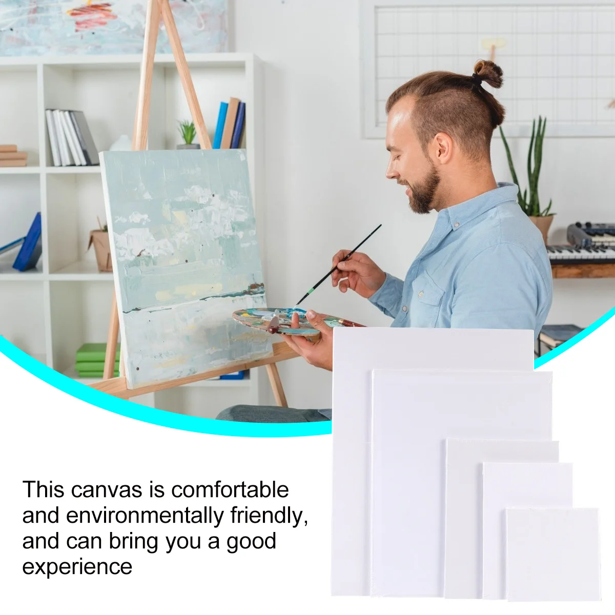 

10Pcs Pure Cotton Square Oil Painting Board Art Panels Durable Comfortable for Oil Painting Board