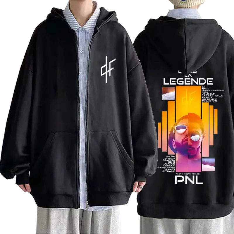 

France Rapper PNL Zip Up Hoodie Le Monde Chico Zipper Sweatshirt Men Women Hip Hop Oversized Zip Up Jacket Fashion Streetwear