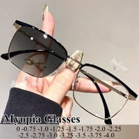 2025 NEW Metal Frame Anti-Blue Light/UV400/Transitions Lenses Photochromic Myopia Glasses Prescription Eyeglasses for Men Women