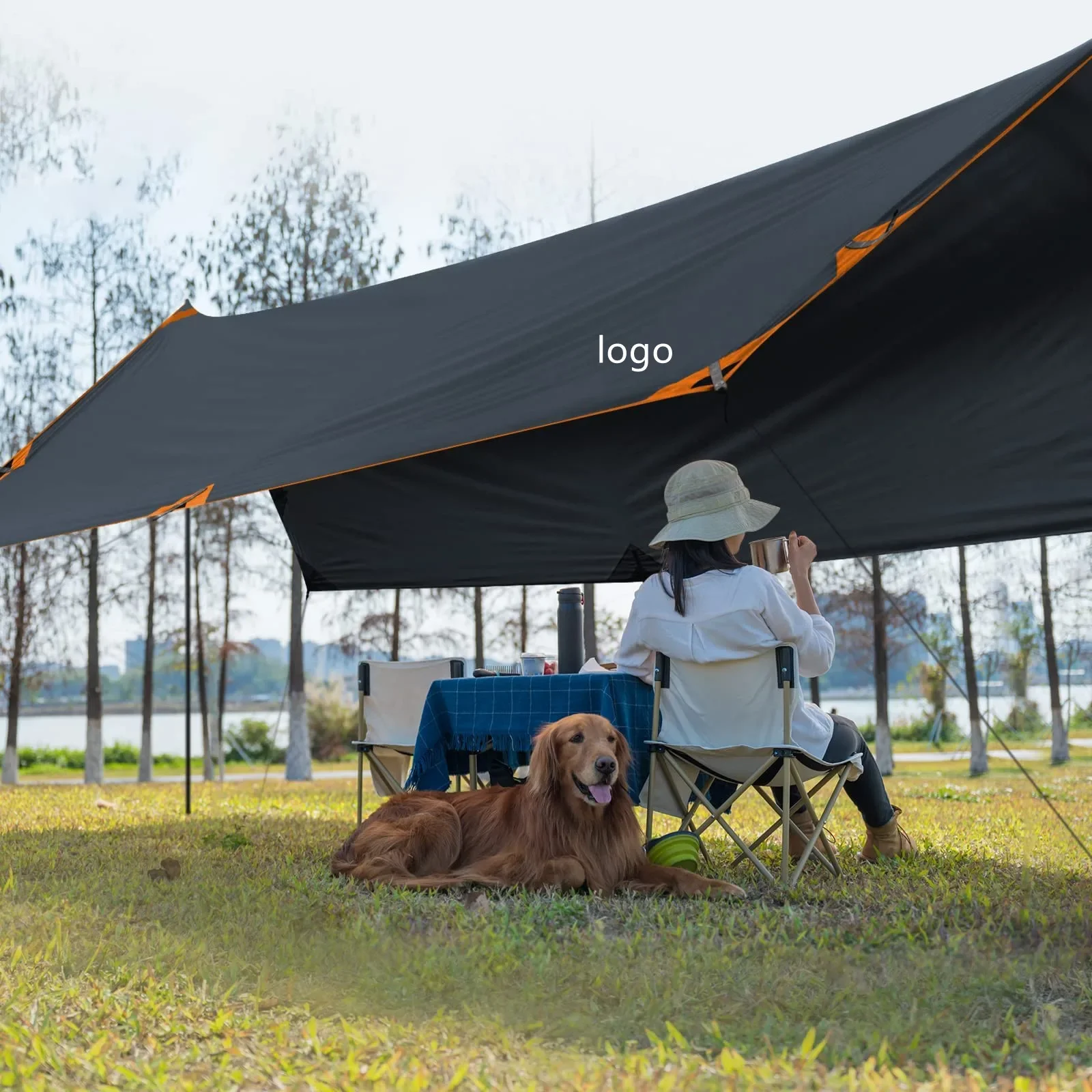 

High Quality Heavy Duty Sun Canopy Pop Up Tent Waterproof Outdoor Foldable Extra Large Camping Hammock Rain Fly Tarp 210T