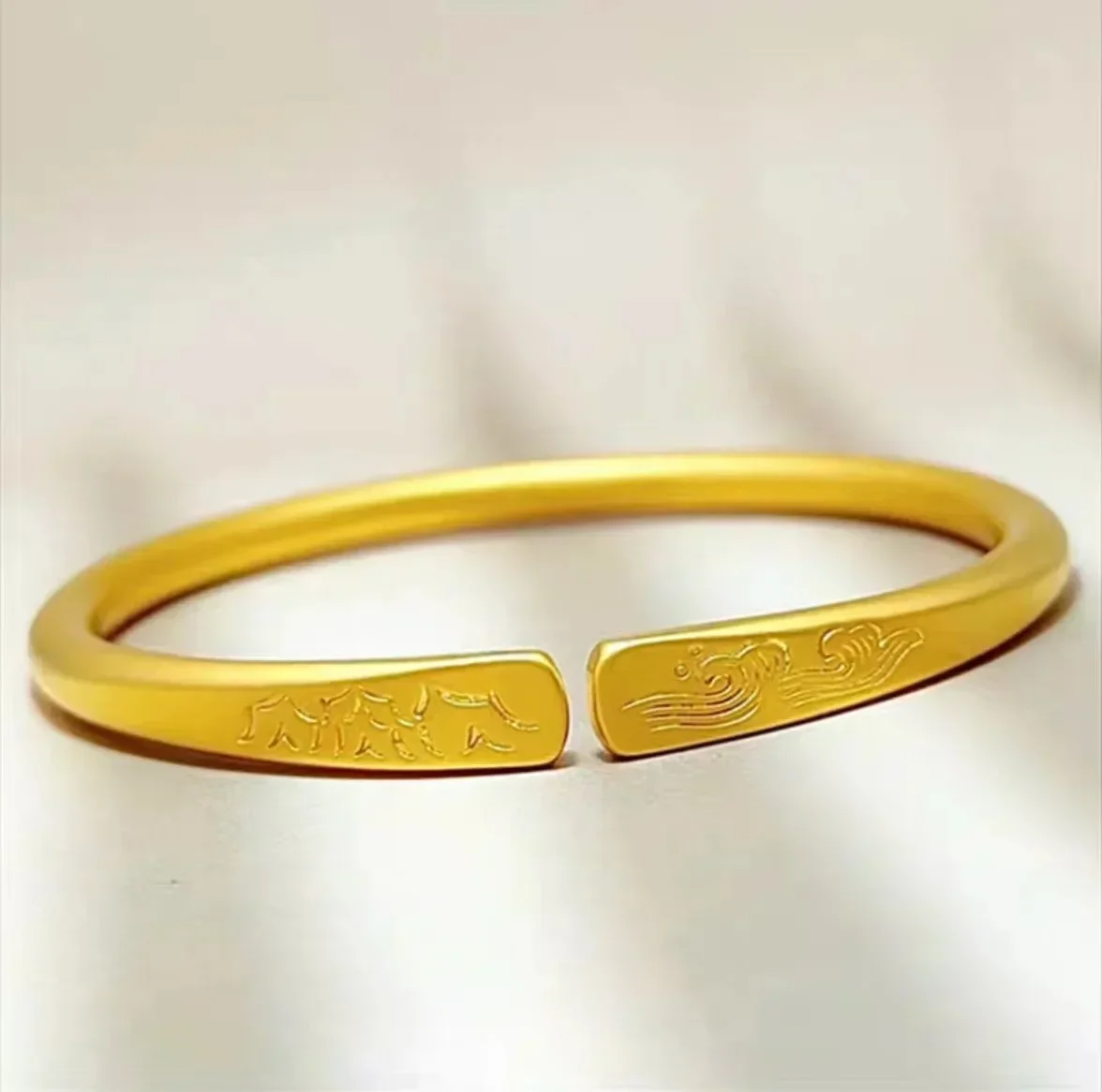 9999 real gold 24 K Women's Pledge Bracelet Yue Gu Fa Open-ended Bracelet