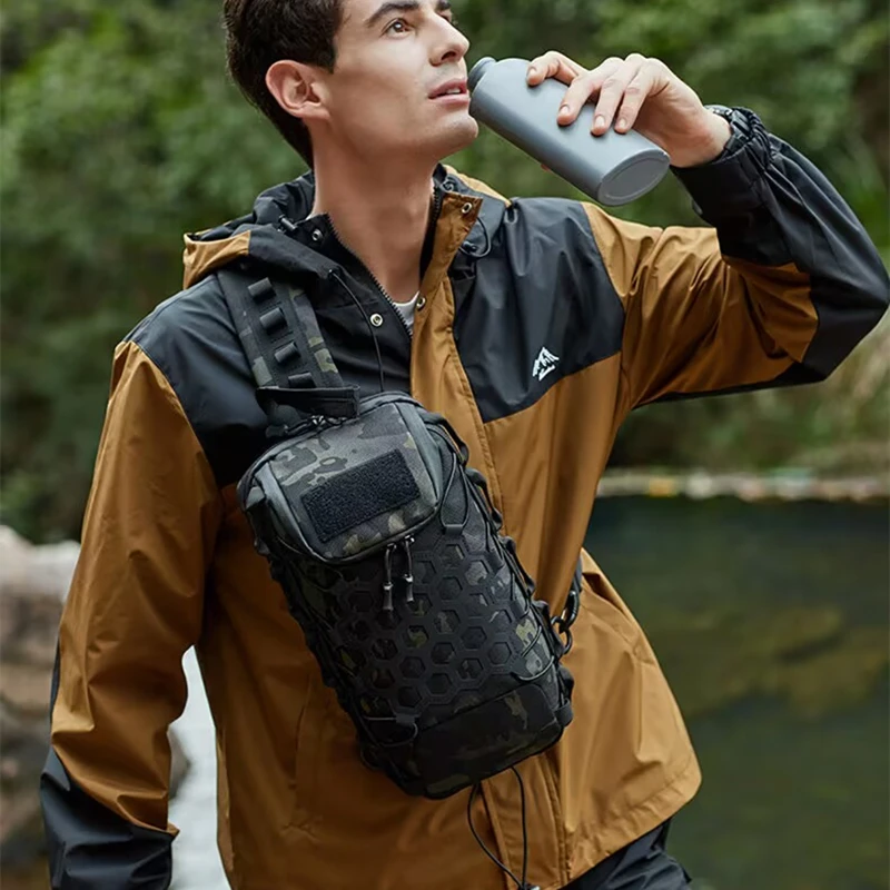 

Mountaineering Outdoor Chest Bag Tactical Shoulder Bag Sling Backpack 900DTravel Mountain Camping Fishing Trekking Motion Molle
