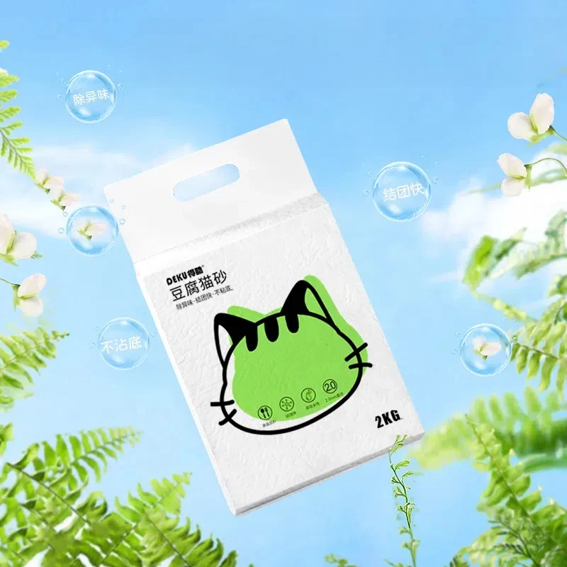 Tofu Cat Litter Odor Control Low dust Compact Clumping Tofu Bentonite Mixed Cat Litter Easy Clean