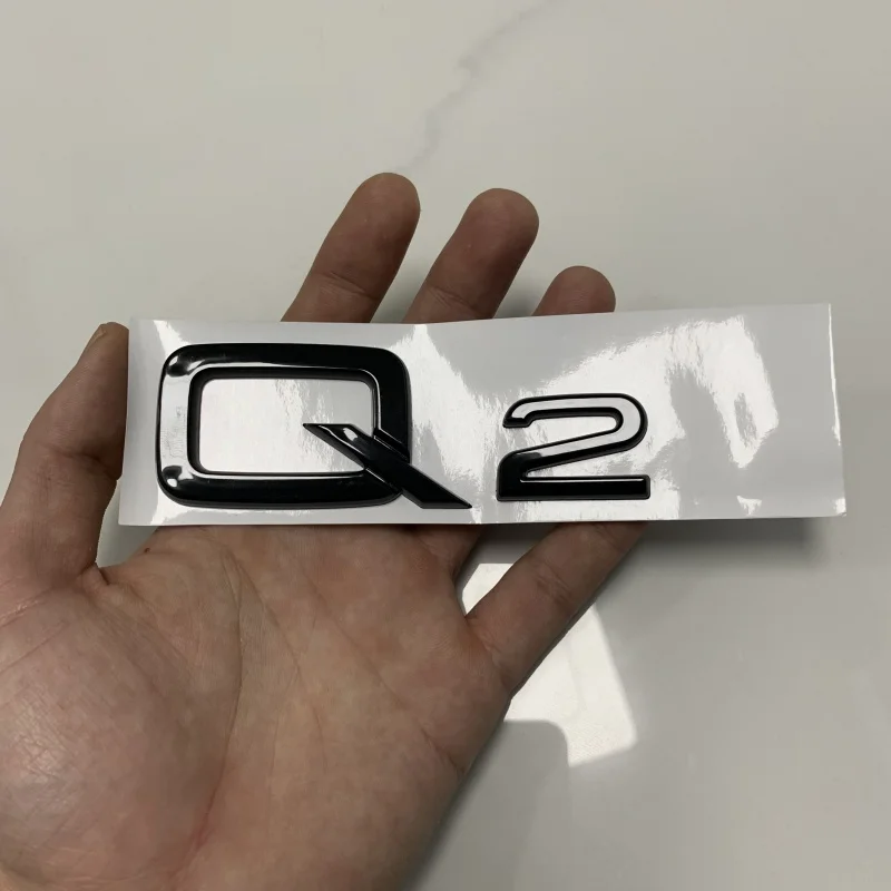 AUDI Q2 4 Ring Logo ABS Black 2016-2018 Car Hood Front Grill Rear Trunk Emblem Badge Sticker Quattro Sline Q2 Accessory refit