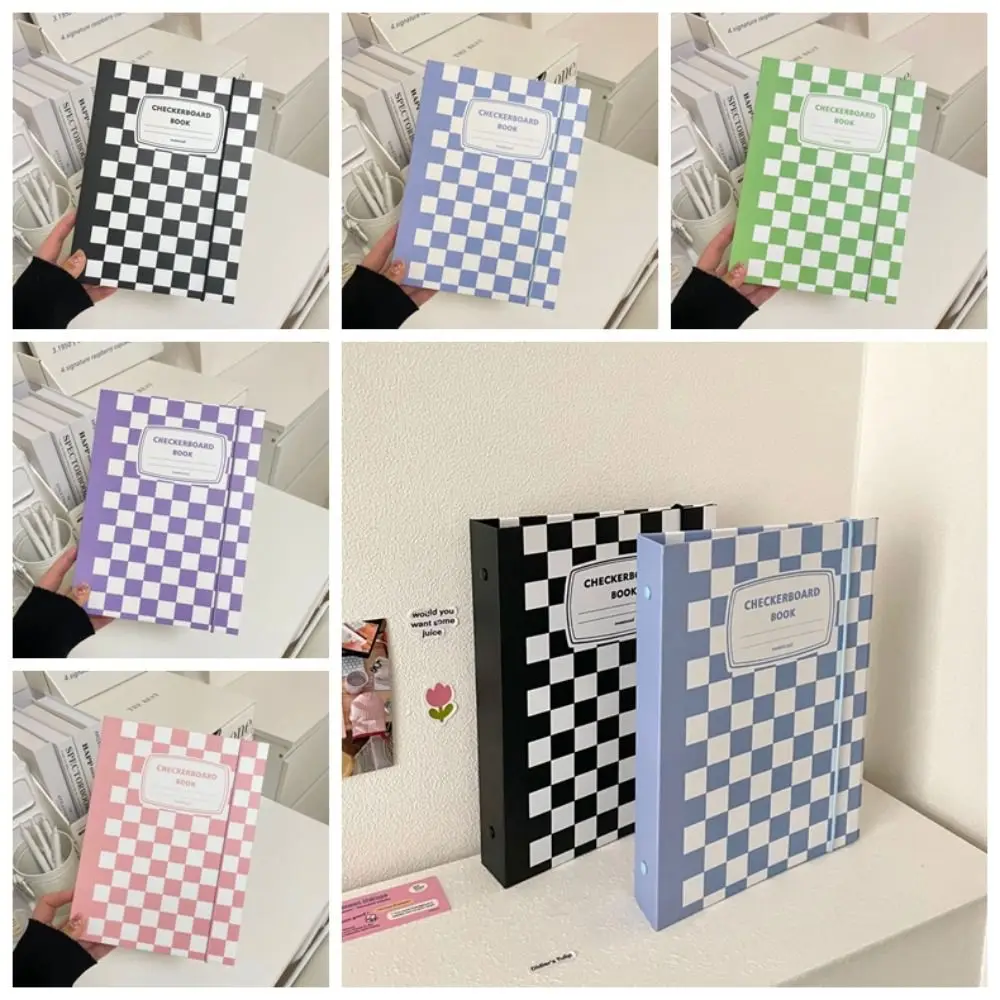 

Checkerboard A5 Idol Photocard Binder Hard Cover Book Jacket Idol Photo Album Loose-leaf 6-hole Collection Book