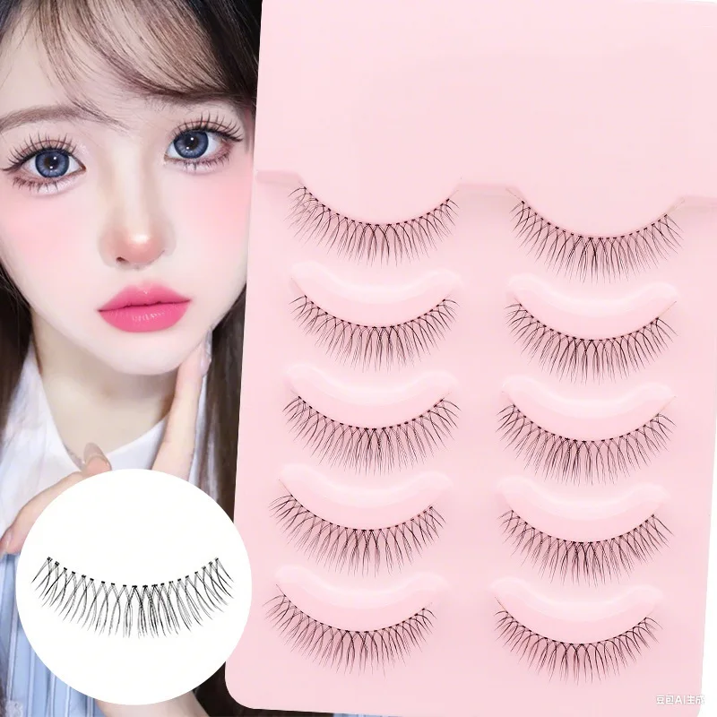 

Fake Eyelash Factory Stable Supply 5 Pairs Natural Eyelash Makeup Daily Makeup COS Eyelash Pink