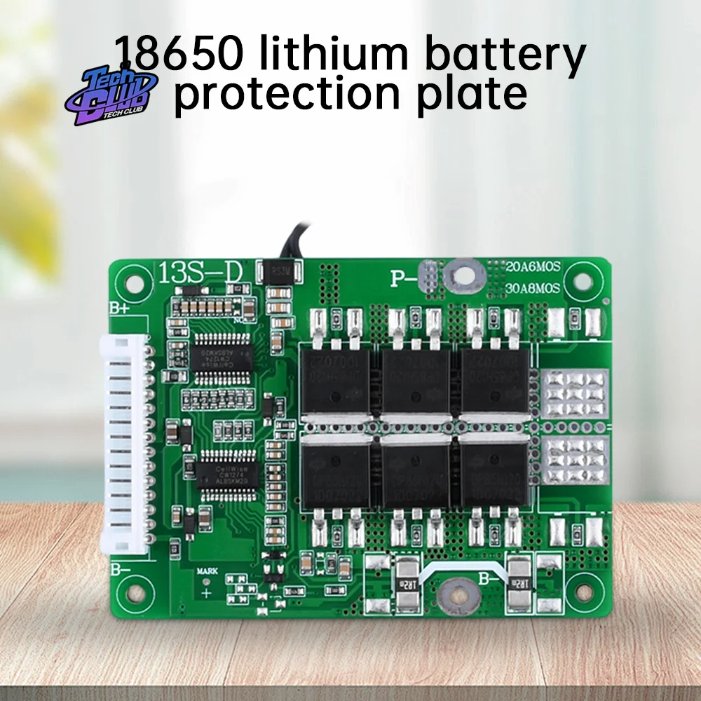 BMS 13S 48V 20A/30A 18650 Lithium Battery Charge Board Port Short Circuit/Overtemperature Protection For Power Tool Accessories