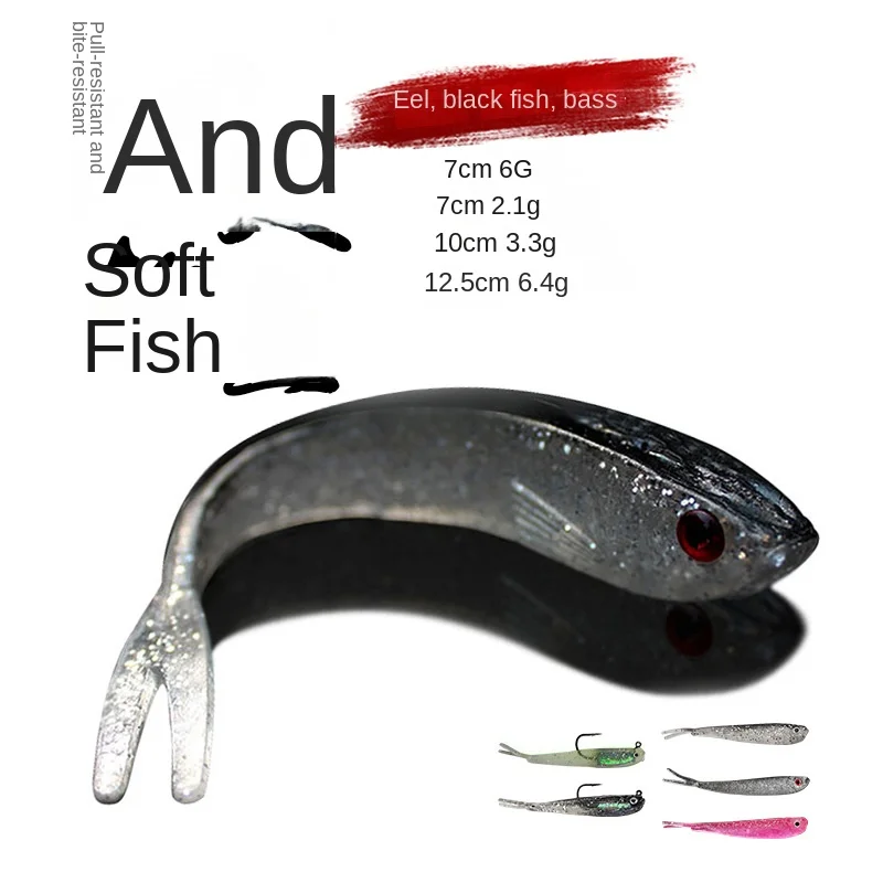 Realistic Swimming Fishing Lures with Lead Soft Fish Pacifier for Saltwater and Freshwater, Hook-resistant Design