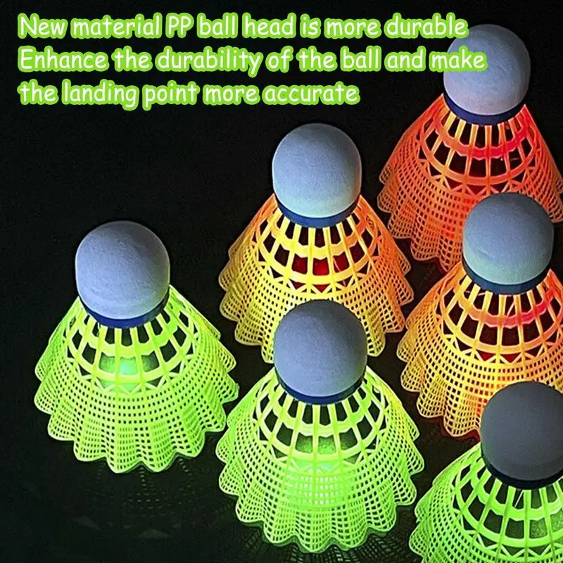 3/4Pcs LED Badminton Shuttlecocks Lighting Badminton Foam Ball Head Luminous Colorful Shuttlecock Night Training Luminous Ball