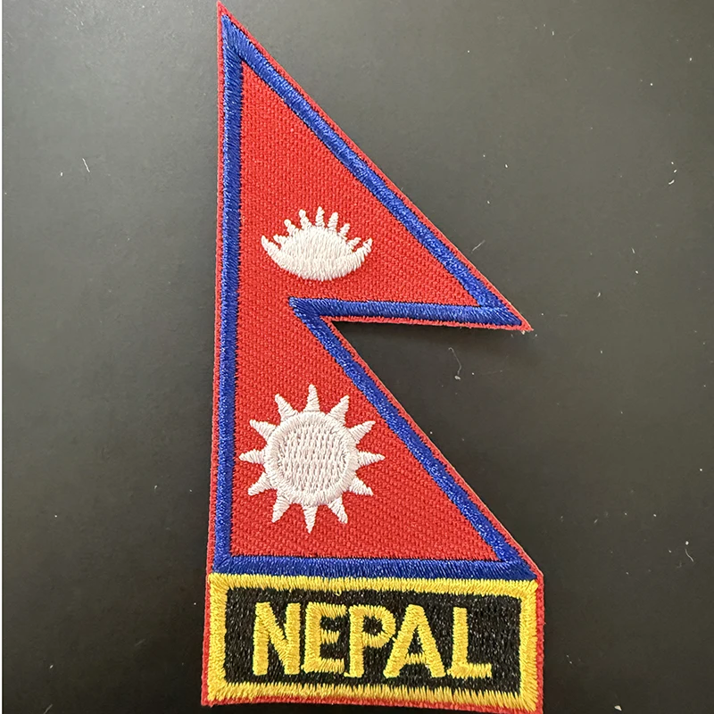 

Nepal Flag Embroidery Patches Iron on Saw on Transfer patches Sewing Applications for Clothes in Home&Garden