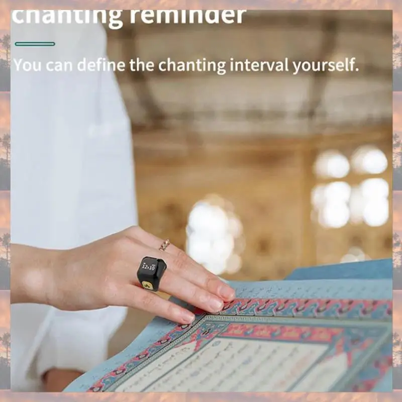 

2025 New-Smart Ring Bluetooth Counter Electronic Finger Counter Prayer Finger Ring Counter Worship Time Reminder Count 20Mm Clar