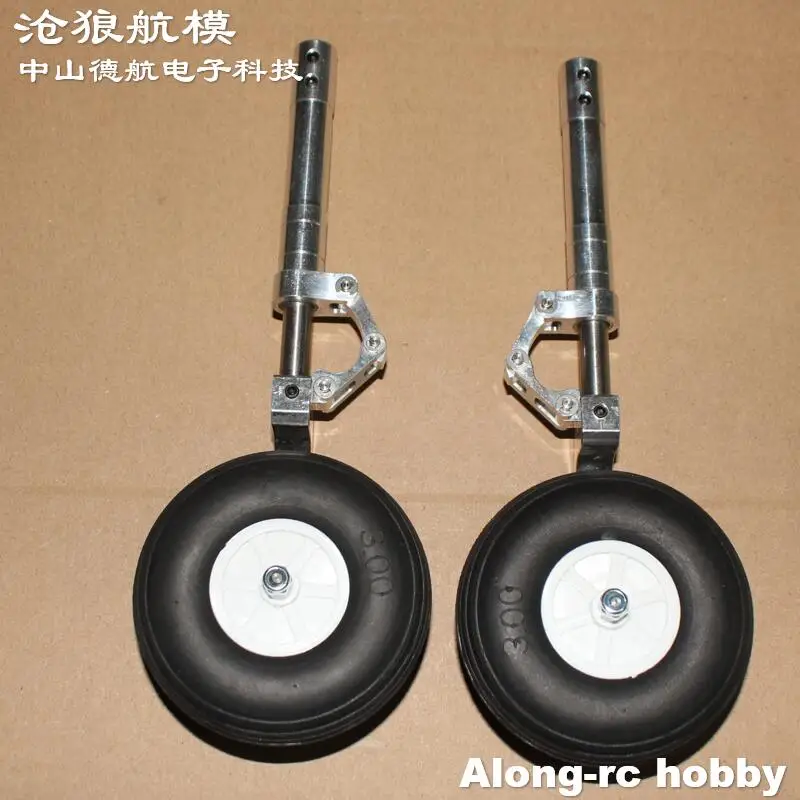 Un ensemble 160 170 180 190mm train d'atterrissage à genoux à amortissement principal ou avec roue rétractable de 3 "pour modèles RC de 5 à 9 kg avion avion P51