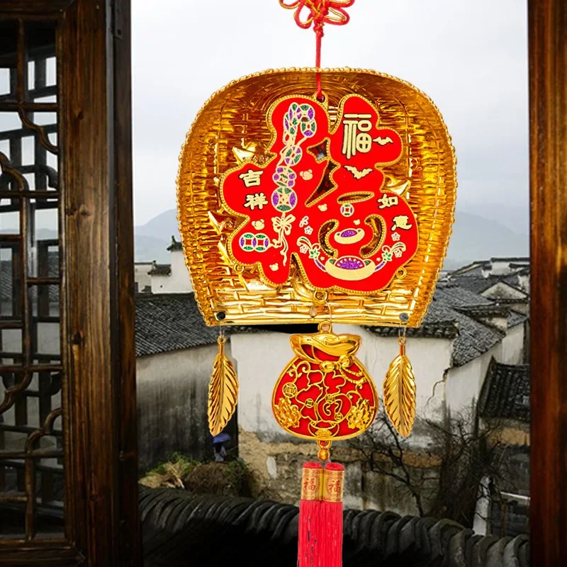 Pendentif porte-bonheur pour nouvel an chinois, ornements de bénédiction de la paix, fête du festival du printemps, décoration de salle de confrontation, saisi 007