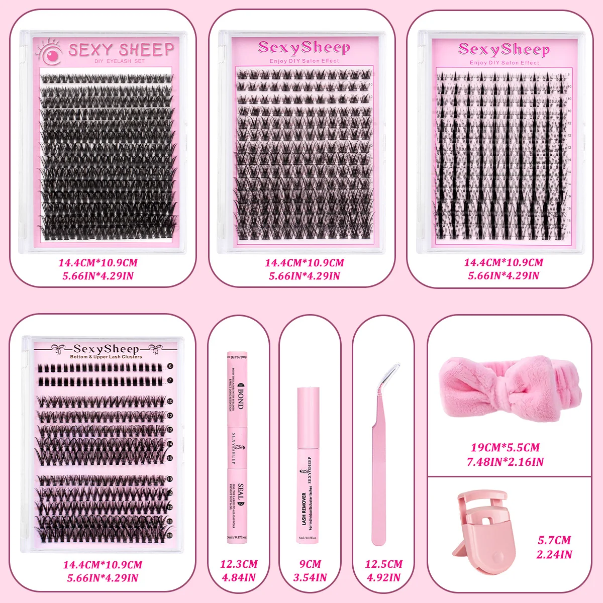 مجموعة أدوات تمديد الرموش ذات المظهر الطبيعي مجموعة رموش ناعمة مناسبة للحياة اليومية مع ملقط غراء الرموش للاستخدام في المنزل