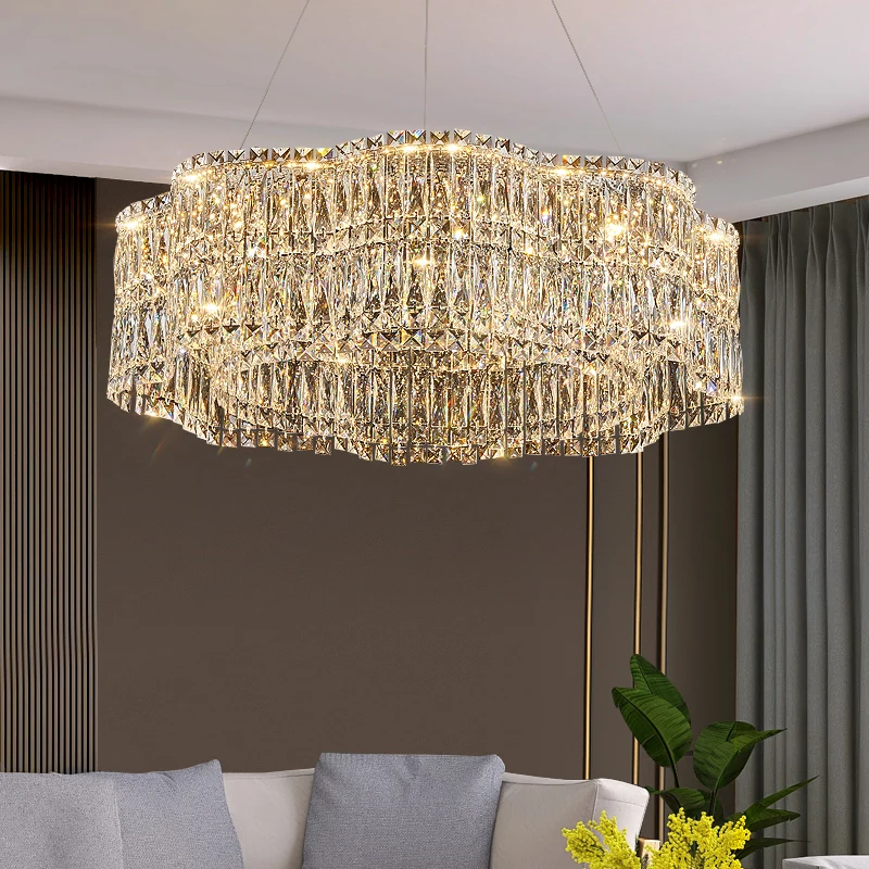 

Light Luxury Crystal Chandelier Atmospheric Living Room Lamp 2024 New Luxury High-End Bedroom Restaurant Creative Simple Lamps