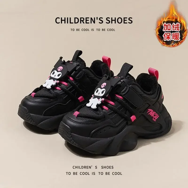 

Kuromi Anime Kawaii Sanrio Ins Children Thick Causal Shoes Cute Cartoon Cotton Fashion Soft Sports Sneakers Gifts for Kids