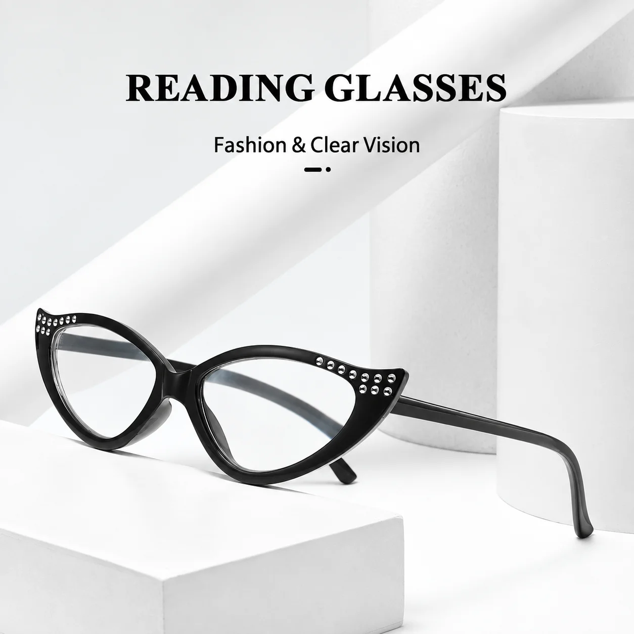 Aliexpress Women's Cat Eye Blue Light Blocking Reading Glasses Rivet Decor Eyewear Plus Presbyopia Glasses 0+1+1.5+2.0+2.5+3.0+3.5+4.0 - Aliexpress Deal