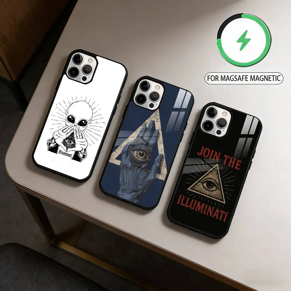 Illuminati  Phone Case For iPhone17,16,15,14,13,12,11 Plus,Pro Max Magnetic For Magsafe Wireless Charging