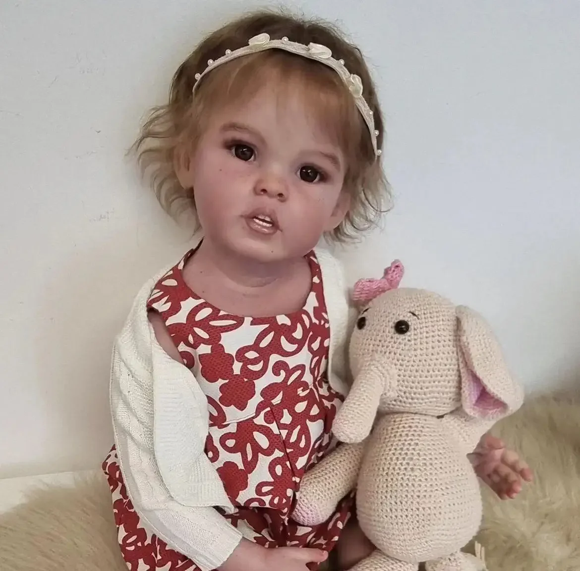 EGO personalizado suministro limitado 29 pulgadas Reborn Baby Cressida con pelo enraizado a mano Kit pintado con cuerpo de tela con conectores