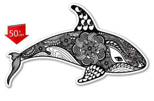 

Orca Whale Art Funny Walls Truck Bumper Boat Accessory Cute Cool Vintage