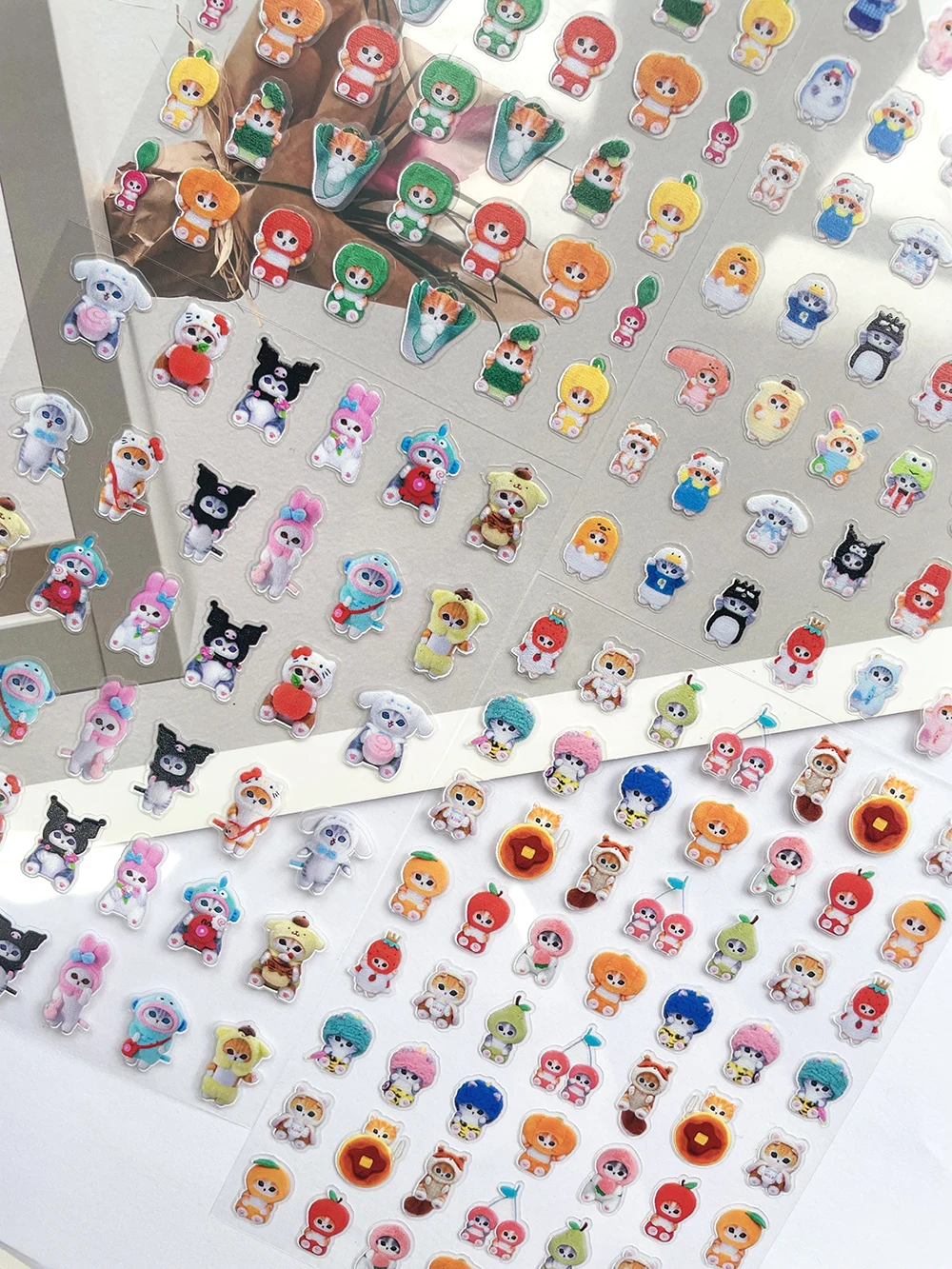 

Sanrio Cute Cat Stickers Diy Scrapbook Stickers Decoration Aesthetic Stationery Gifts Pvc Transparent Waterproof Nail Sticker