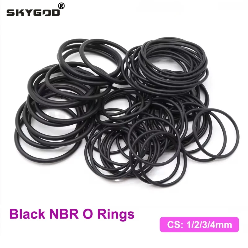 50pcs CS1 2 3 4 mm Black NBR O Rings OD 5~80mm Automobile Nitrile Rubber Washer Round O-Type Corrosion Oil Resist Sealing Gasket