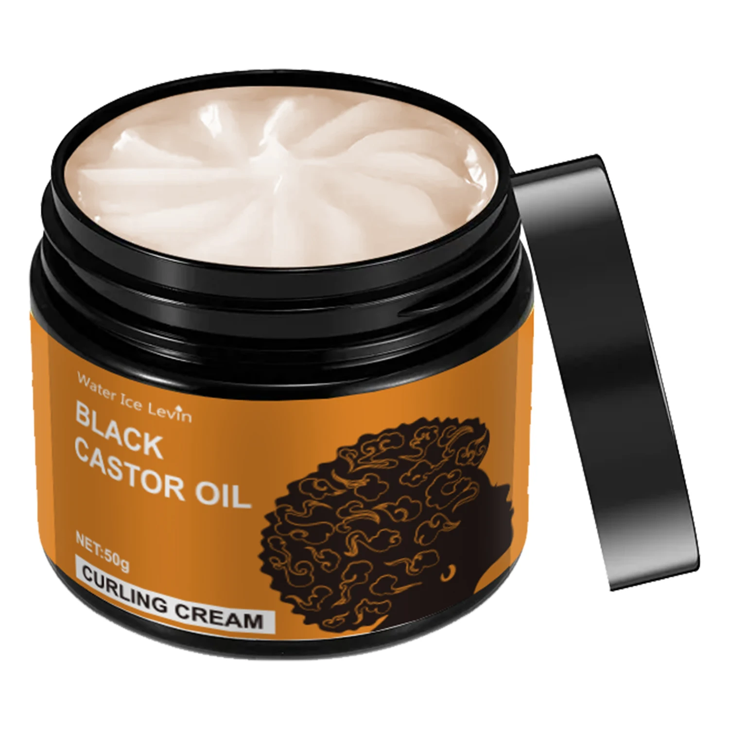Crème à friser à l'huile de ricin noir, crème coiffante, boucles longue durée sans frisottis, revita