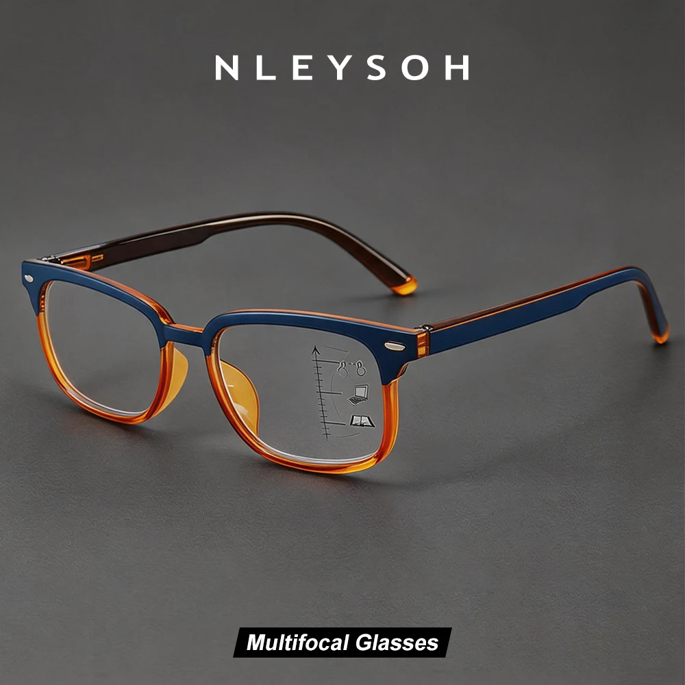 NLEYSOH Multifokale Gleitsichtbrille für Damen und Herren, Lesebrille, Anti-Blaulicht-Brille, optische Brille zum Lesen