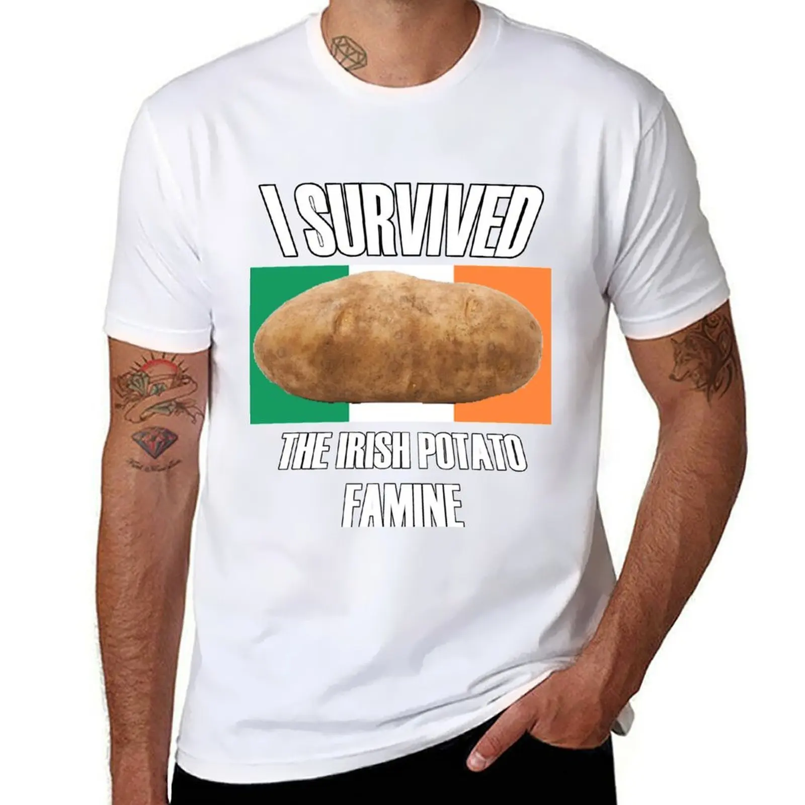 

I Survived- Irish Potato Famine T-Shirt anime t shirts for man man t shirt cotton high quality T-Shirt